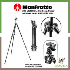 Manfrotto 290 LIGHT Kit, Alu 3 sec. tripod with ball head MK290LTA3-BH